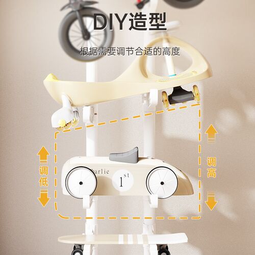 顶天立地免打孔儿童玩具车收纳架落地多层K滑板自行平衡车置物挂