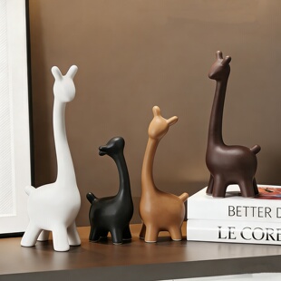 中古风创意小鹿一家四口摆件小众电视柜酒柜展示柜家居陶瓷装饰品