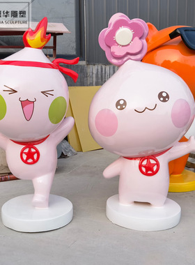 卡通玻璃钢雕塑大型IP形象商场美陈门口迎宾人物户外景观摆件制作