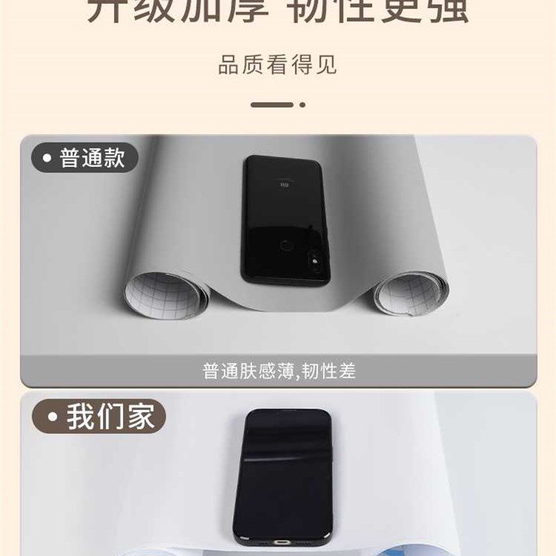 肤感桌面贴纸翻新自粘防水防油防烫宿舍书桌桌子贴膜白色桌贴桌纸