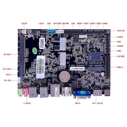 四寸工控主板 迷你3865U 双网口 低功耗ITX主板 被动散热 无风扇