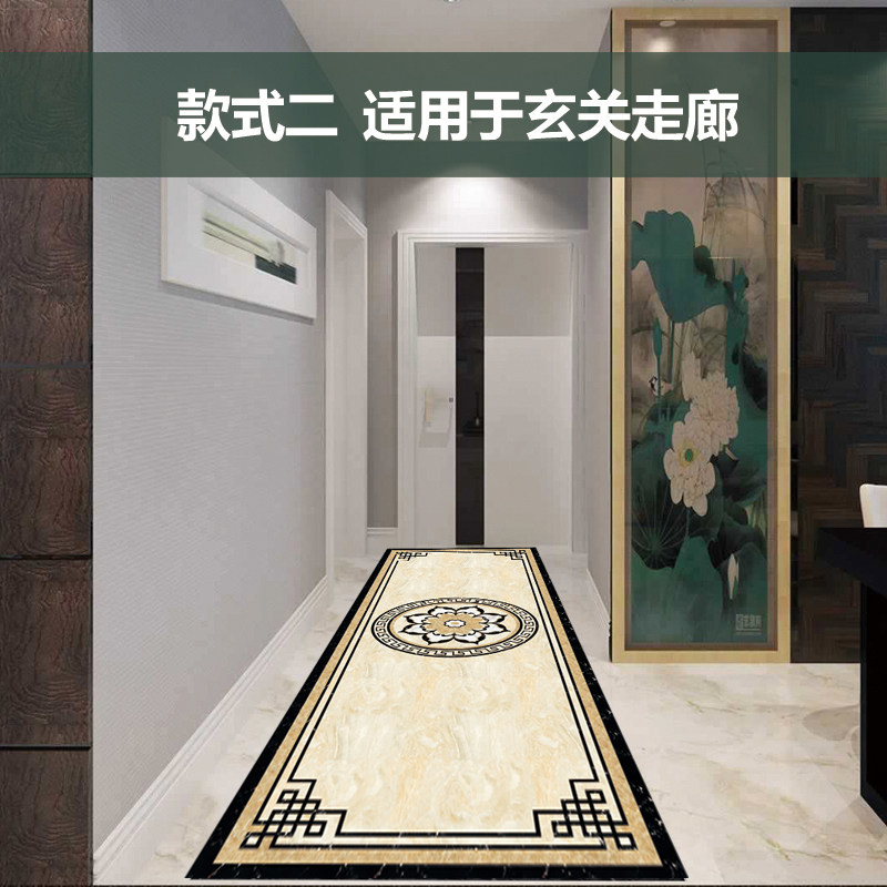 瓷砖自粘贴纸地面翻新遮丑地砖花纹过门石走廊装饰客厅中式地贴