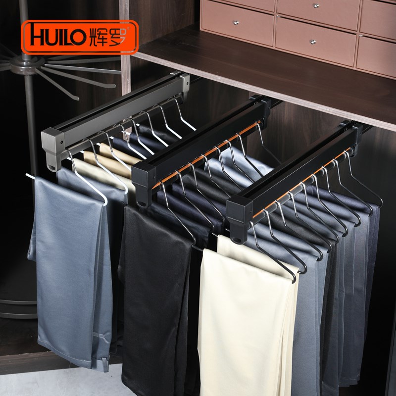 衣柜薄柜浅柜挂衣杆柜内衣橱顶装纵向竖向抽拉式伸缩衣架衣通收纳