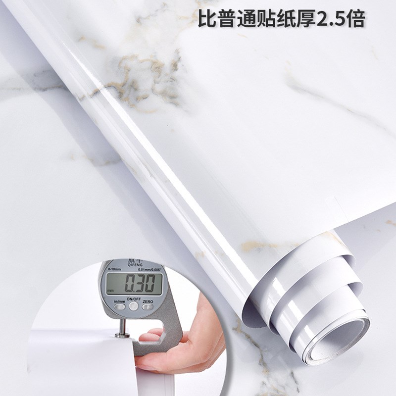 新型加厚仿大理石瓷砖自粘墙贴 厨房背景墙台面防水防油墙贴纸PVC