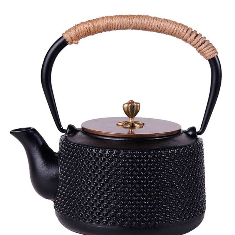 典工堂南部铁壶铜盖木桶铸铁壶手工仿老铁壶无涂层家用生铁壶