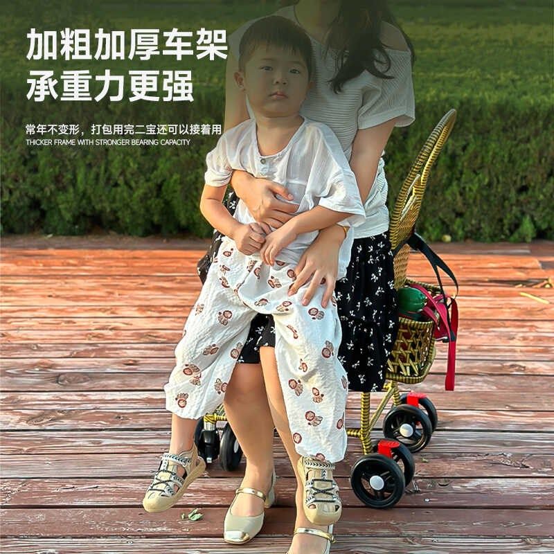 藤椅婴儿推车可坐可躺仿藤车宝宝夏天夏季超轻便竹藤婴儿童小推车