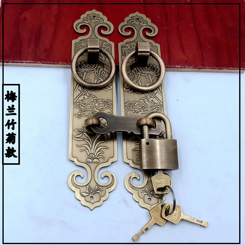 中式仿古典书柜柜子柜门衣柜橱柜门窗纯铜拉手青古铜把手家具配件
