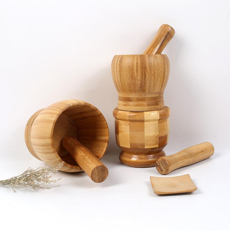 木质研磨倒实心乳钵砸白捣泥器蒜泥器石窝捣蒜器石臼家用老式手工