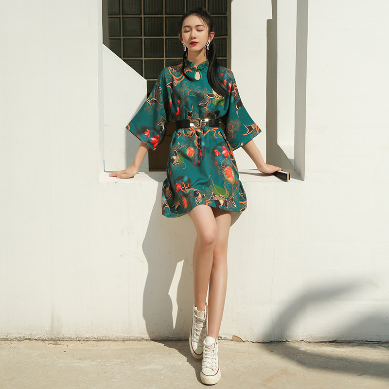 国潮旗袍2022年新款夏装时尚年轻款少女小个子改良版中国风连衣裙