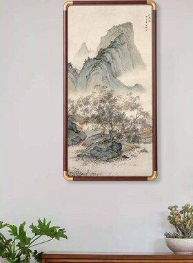 新中式仿铜圆角画框实n木框装裱卡纸挂墙相框33385068cm