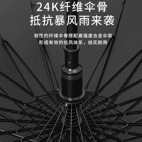24骨防水套雨伞双人加大加固长柄伞男抗风超S大三人直杆伞可印