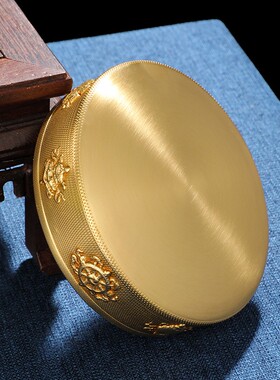 大藏禅饰曼扎盘曼茶罗修盘八吉祥纯铜家用藏密宗供曼扎大号15cm