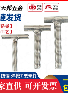 304不锈钢T型焊接螺钉T字型螺丝圆柱焊接螺栓螺杆M5M6M8M10M12