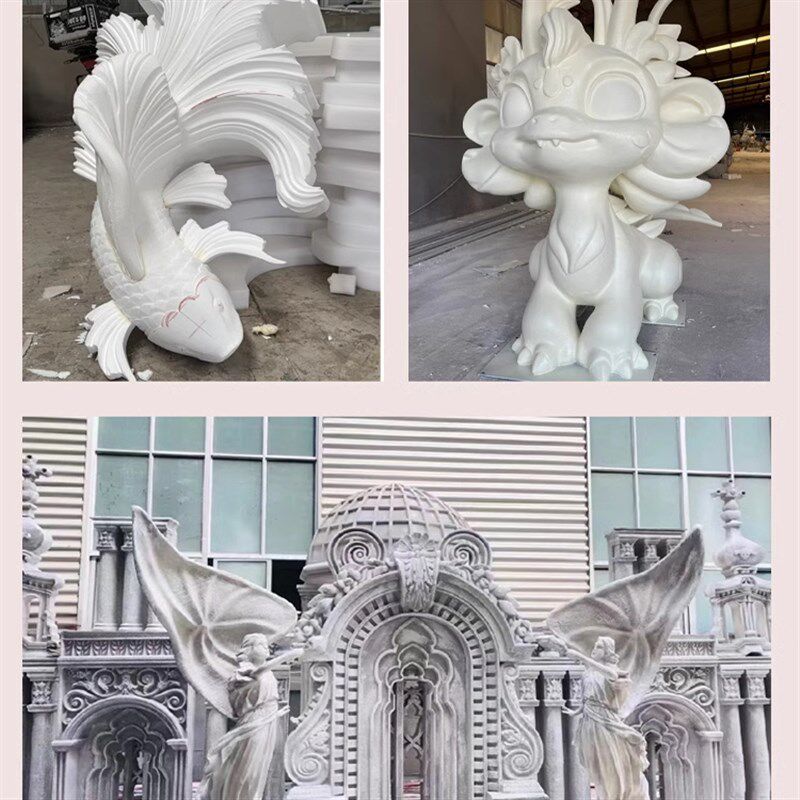 大型泡沫雕塑龙凤浮n雕模型舞台背景人脸道具商业美陈橱窗布景定