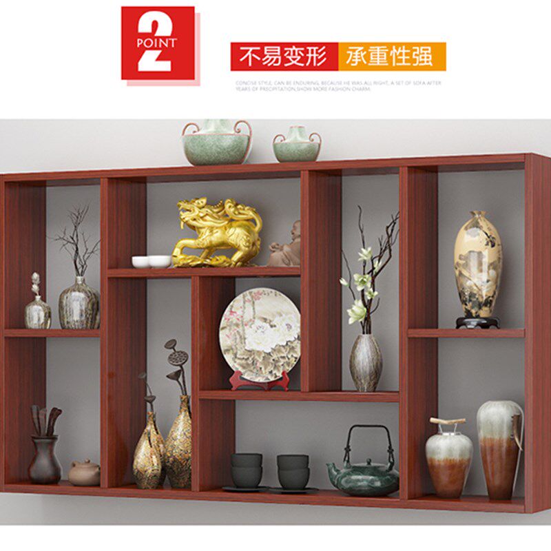 壁挂博古架墙上摆件展示柜紫砂壶茶具茶叶收纳Q架挂墙多宝阁置物