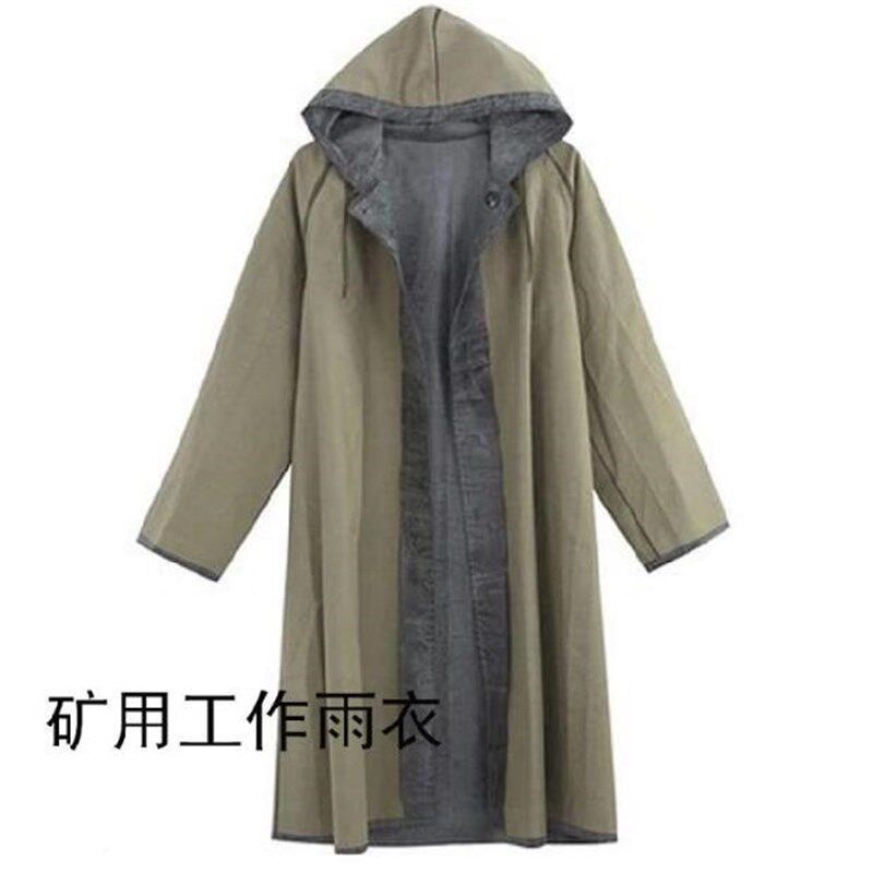 劳保帆布衣雨加厚双层帆布w耐磨防刮雨衣雨裤套装分体式工地抗洪