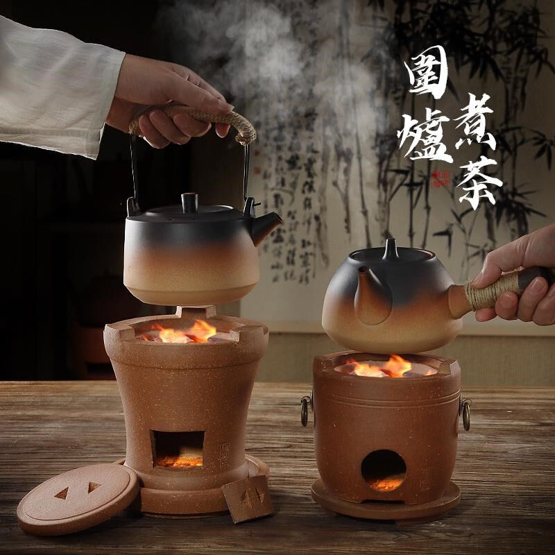 潮州纯手工炭炉古朴炉一体内膛工夫茶炉复古陶土炭火炉子煮水泡茶