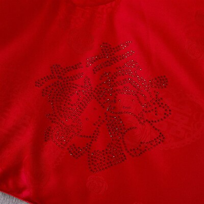 全棉80支大提i花大红结婚喜冬被加厚保暖冬季仿鹅绒被褥婚庆被芯