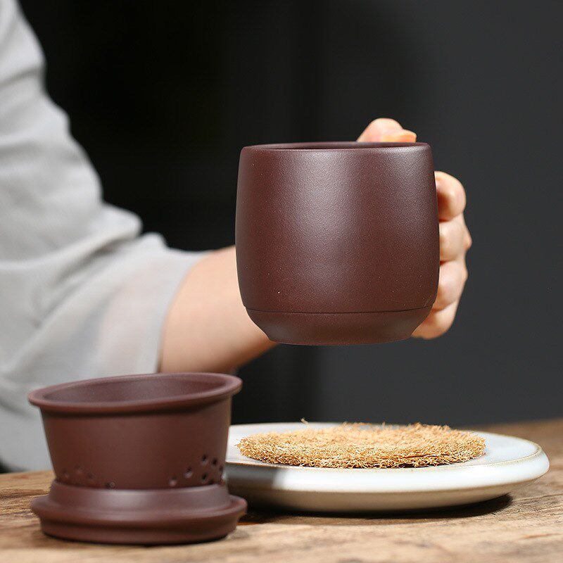 三件套紫砂杯宜兴原矿胶泥工艺办J公室泡茶盖杯茶具礼品