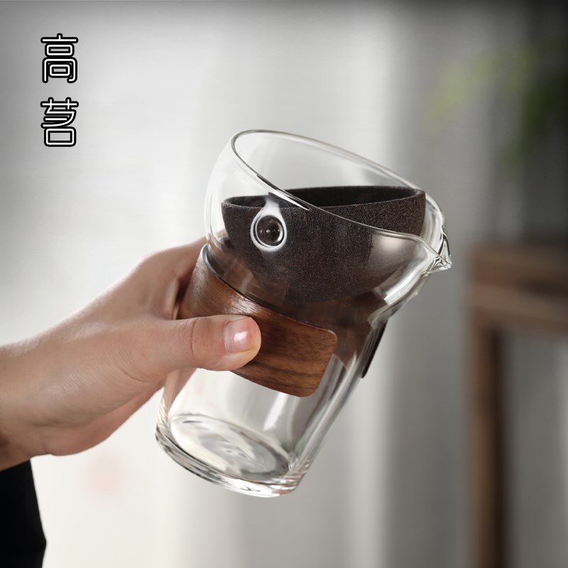 家用耐热玻璃茶叶过滤茶具无孔茶漏茶滤泡茶神器茶水Z分离公道杯