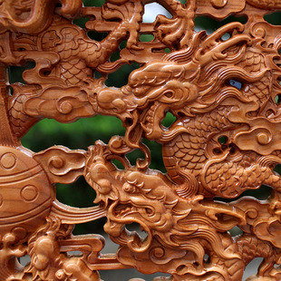 桃木九龙献瑞九龙戏珠九龙壁挂件摆件木雕玄关客厅店Y铺镇宅招财