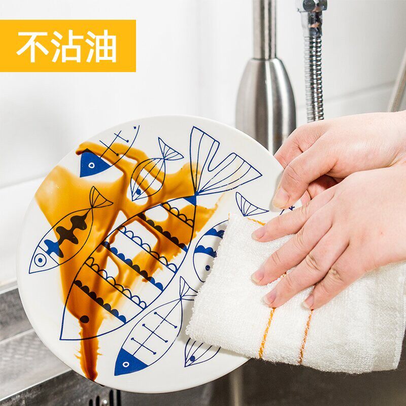 新款竹纤维洗碗巾家用厨房专用抹布不H沾油毛巾不掉毛吸水去油神