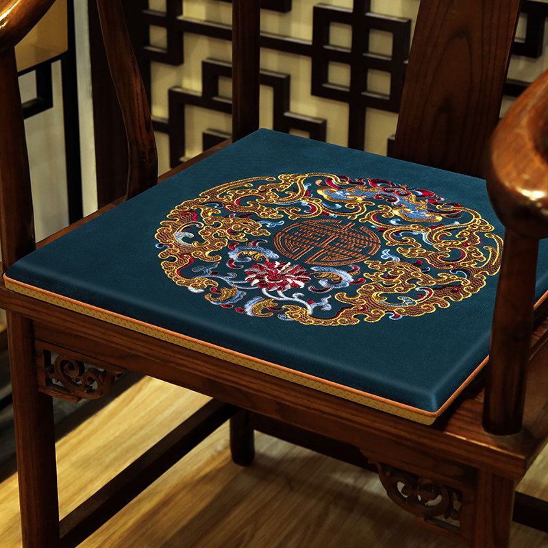 中式红木沙发坐垫绒布实木座椅垫圈椅官帽椅子垫太师椅坐垫可拆洗