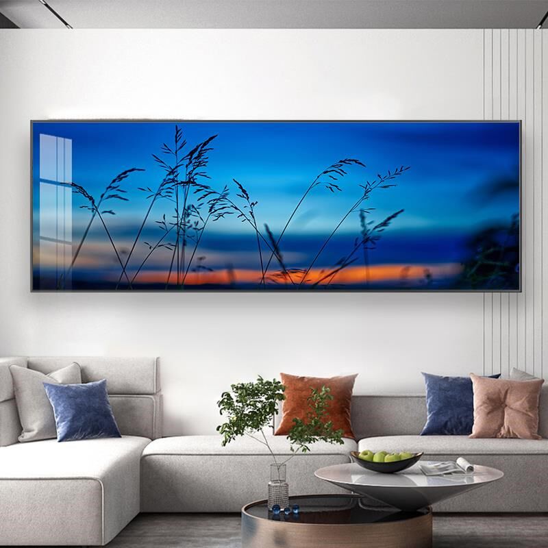客厅装饰画沙发背景墙画风景画办公室H壁画简约大气卧室晶瓷挂画