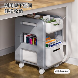 书包置物架可f移动学生儿童放加厚小推车落地书桌旁大号双层幼儿