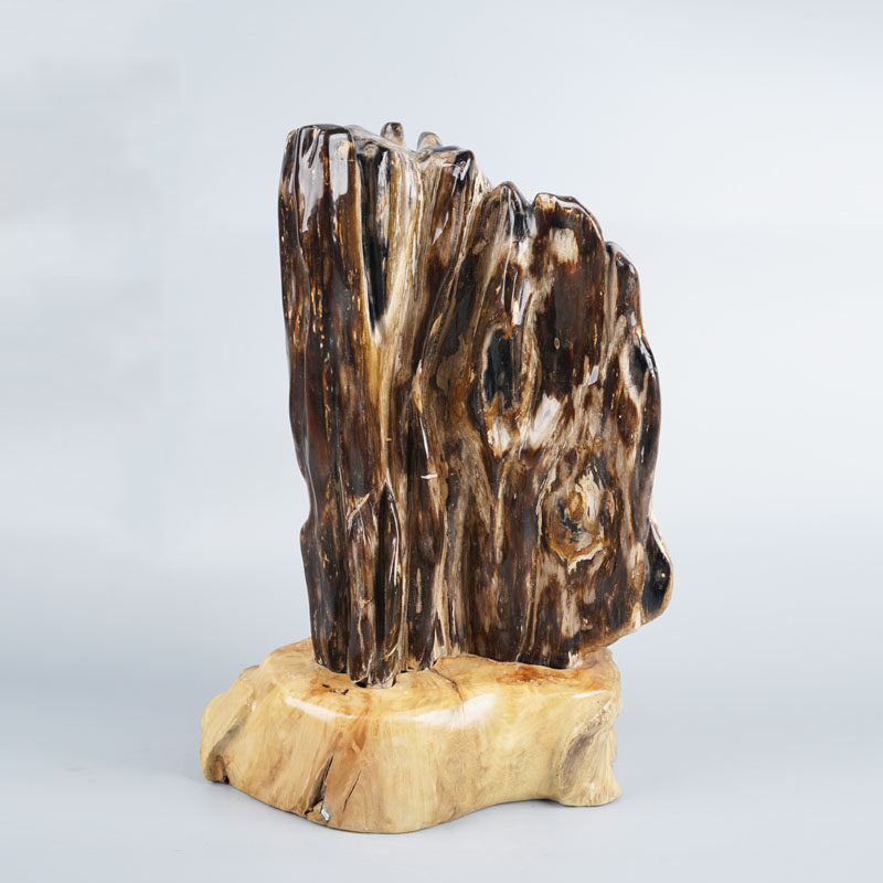 天然树化玉摆件中式家居装饰摆设乔迁K新居店铺开业礼品木化玉