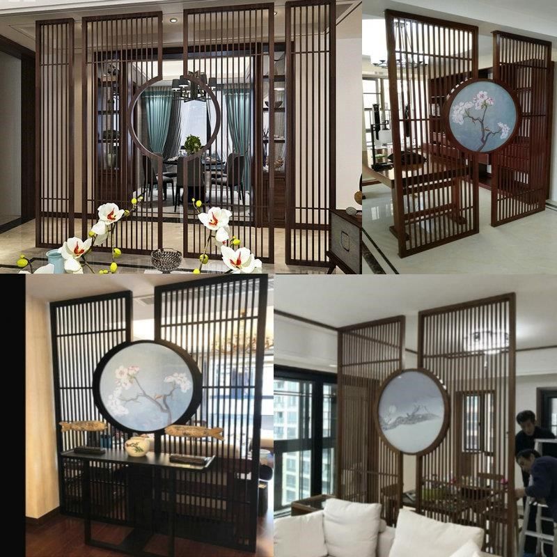 东阳仿古木d雕新中式玄关隔断屏风木格实木门窗花格吊顶线条背景