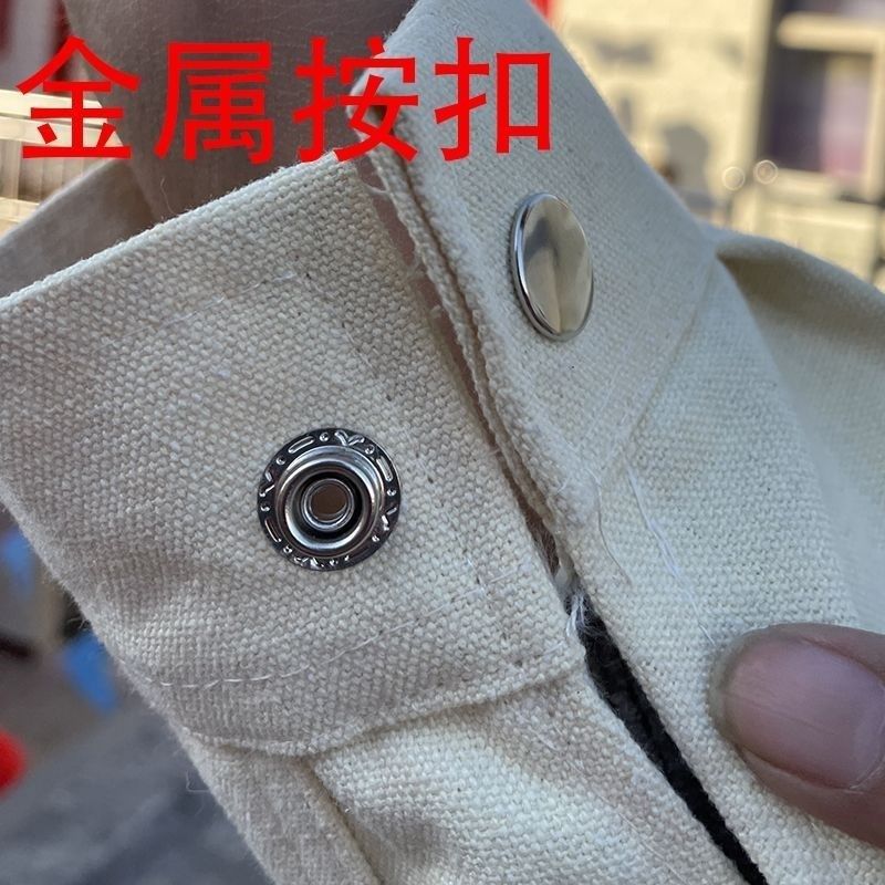 劳保套装电焊专用加厚防烫工作服防火焊工春秋Q米白色帆布耐磨透