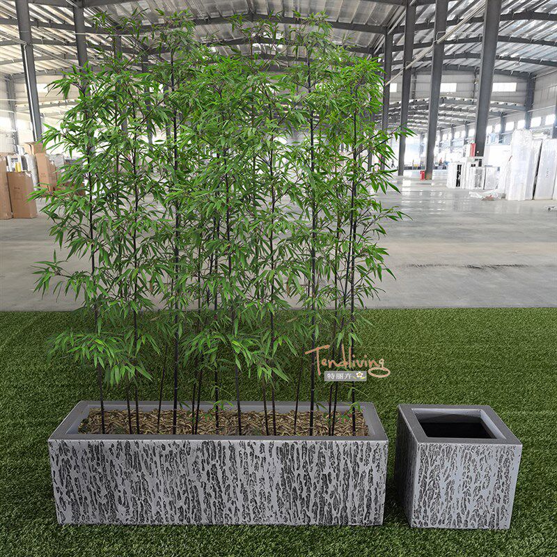 户外庭院花园玻璃钢花盆花器花y槽铁艺架办公商业空间绿植室内景