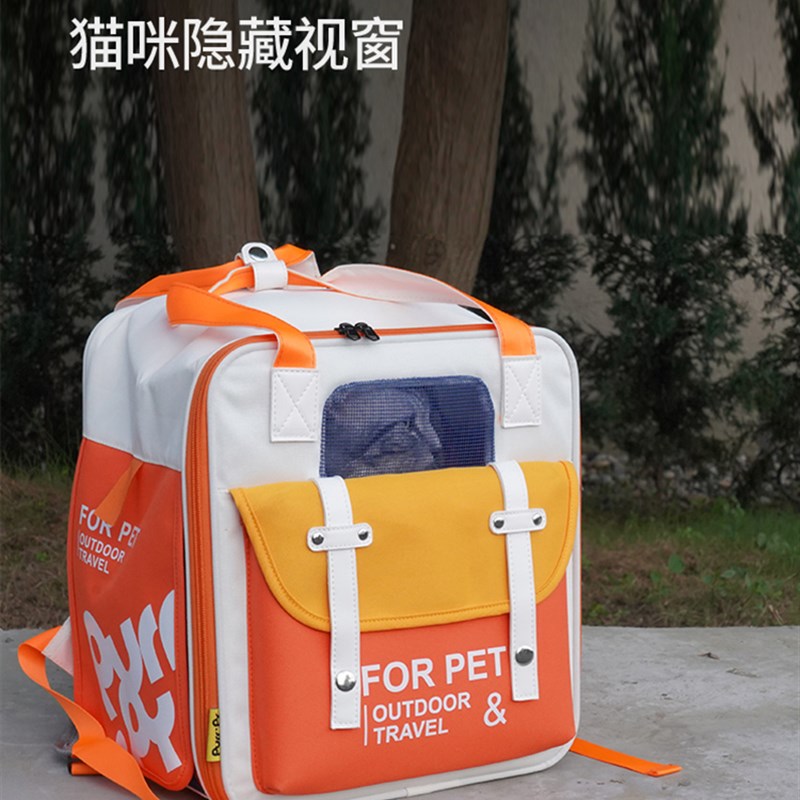咕噜宠物包舱猫咪大容量狗狗帆布书包携带猫包外出便X携双肩猫背