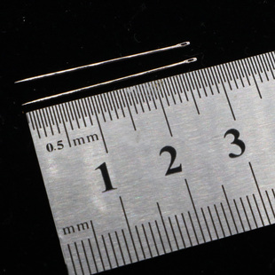 极短 2.8cm刺绣针绣花针手工缝双面尼大衣针 针小d眼钢针长2.5cm