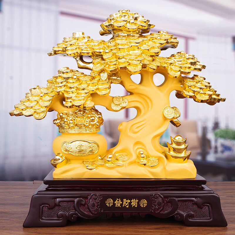 发财树摇钱树摆件大号招财树工z艺品客厅办公桌装饰品公司开业礼