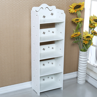 简易雕花儿童书架多层落地置物架A经济型格架学生储物书柜现代简