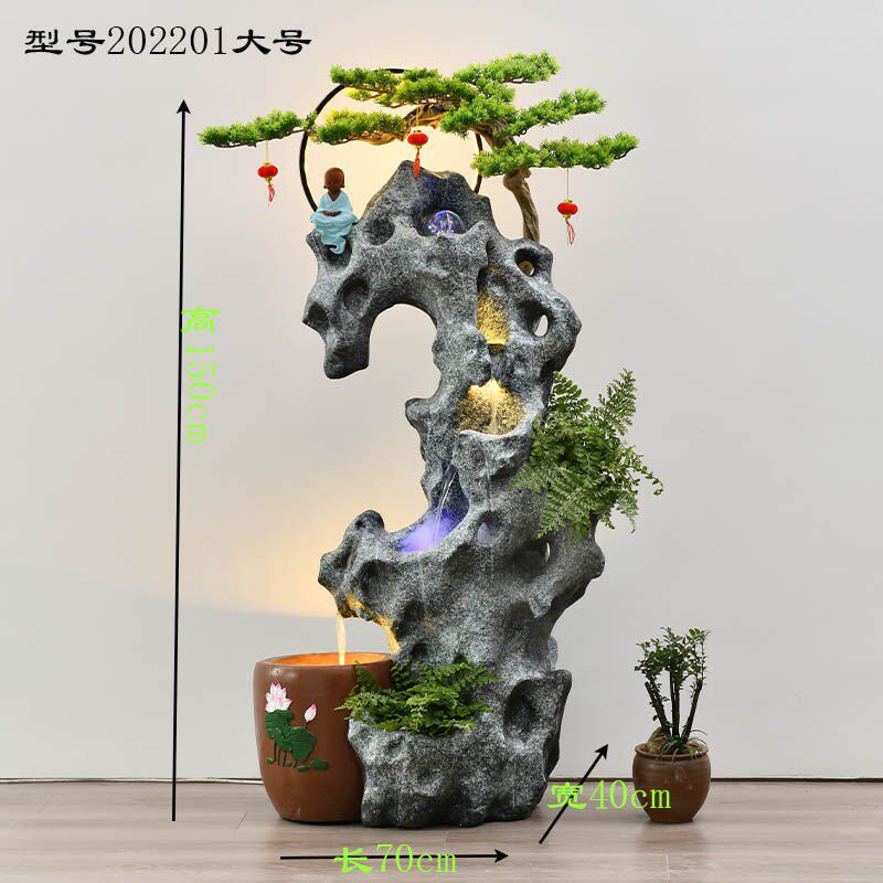 大型花园庭院装饰鱼池落地假山流水摆件喷泉公司T阳台鱼缸瀑布造