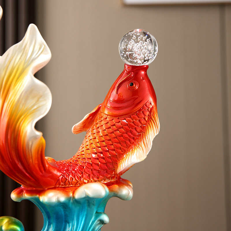 经典年年有余水晶球客厅桌面玄关装饰品家居摆件酒柜乔.迁新居礼