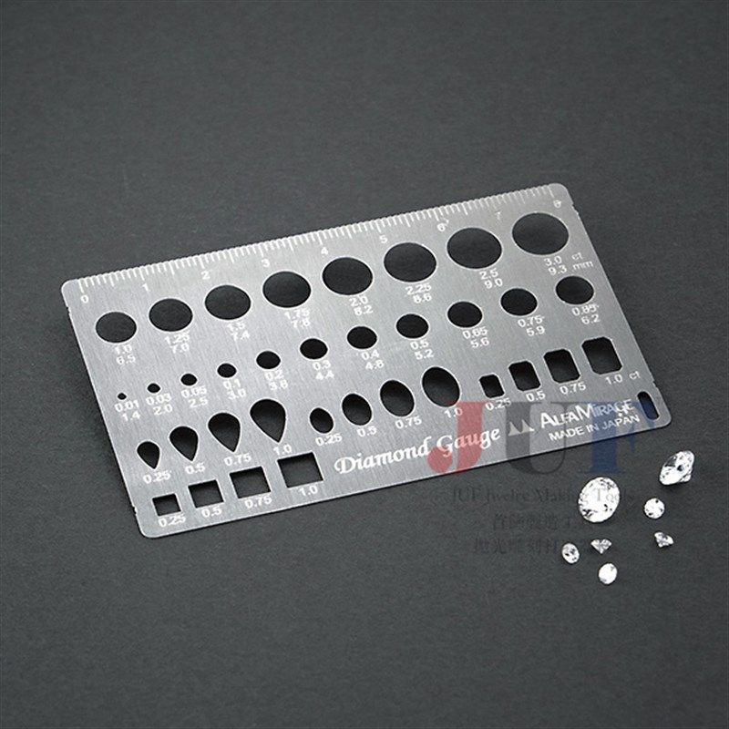 日本进口 Alfa Mirage成品钻石估算测量卡尺 钻石卡片 钻石量尺