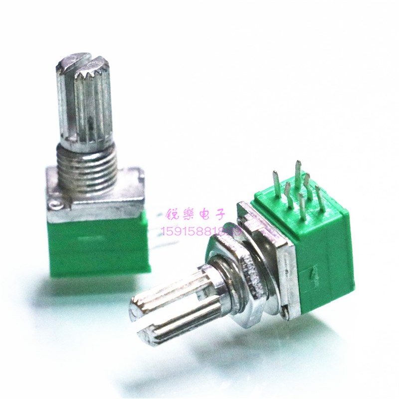 RK097G双联双声道音量线性电位器R097型B50K -15KQ碳膜6脚电位器