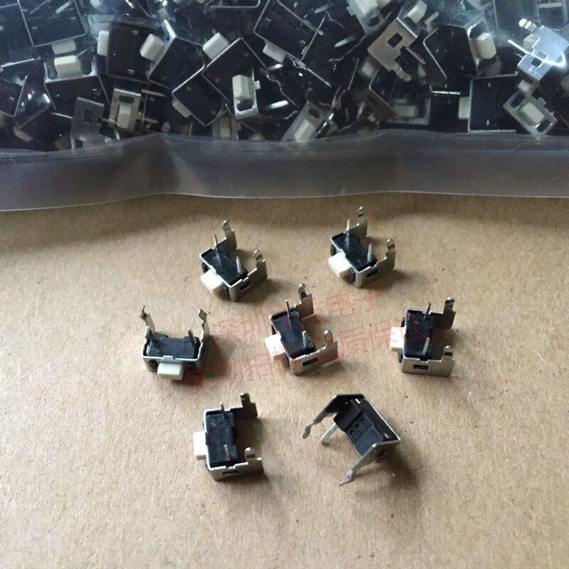 原装台湾 3*6*5带支架轻触开关卧式2脚侧按立式按键微动白色3X6X5