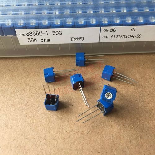 进口美国BOURNS可调电阻3366U-1-503精密电位器微调50K卧式直排脚