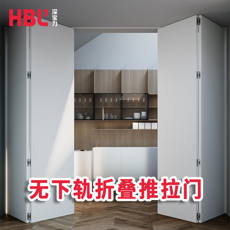 折叠门无下轨推拉门吊轨道全套五金房门隔断移门导轨滑轮重型配件