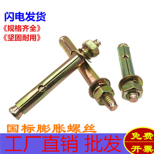 国标膨胀螺丝铁彩锌外膨胀螺栓拉爆M6M8M10M12加长爆炸膨胀罗丝钉