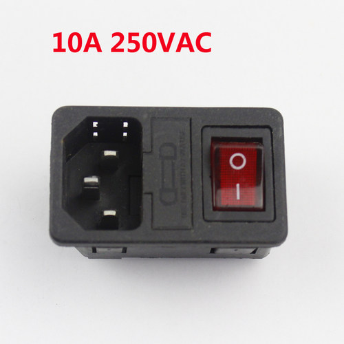 现货HB7-113 AC电源开关带灯开关保险丝座三合一 船型10A 250VAC