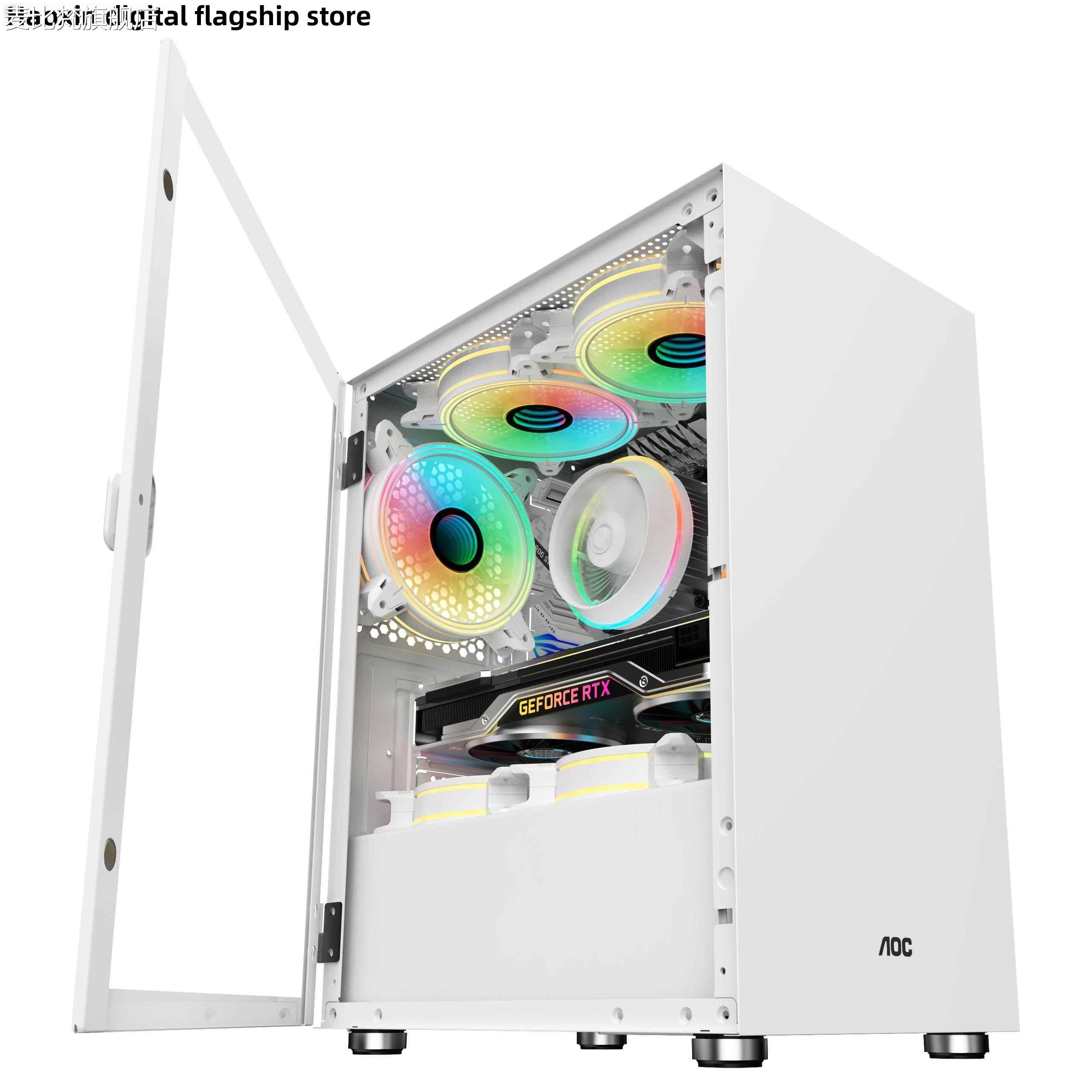 麦比梵AC 组装电机箱台式机matx主O板全侧透明diy外壳脑机白色小箱itx摆件饰品垫垫