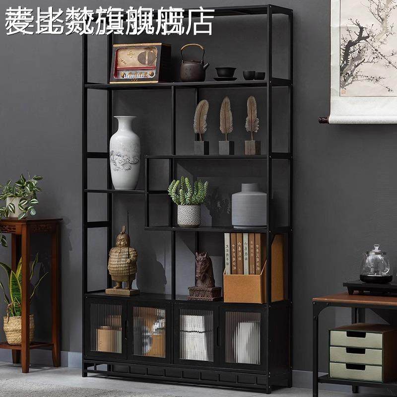 麦比梵博古架实木中式茶柜置物架茶具茶叶架子茶桌小型现代简约茶室展示床笠拉车