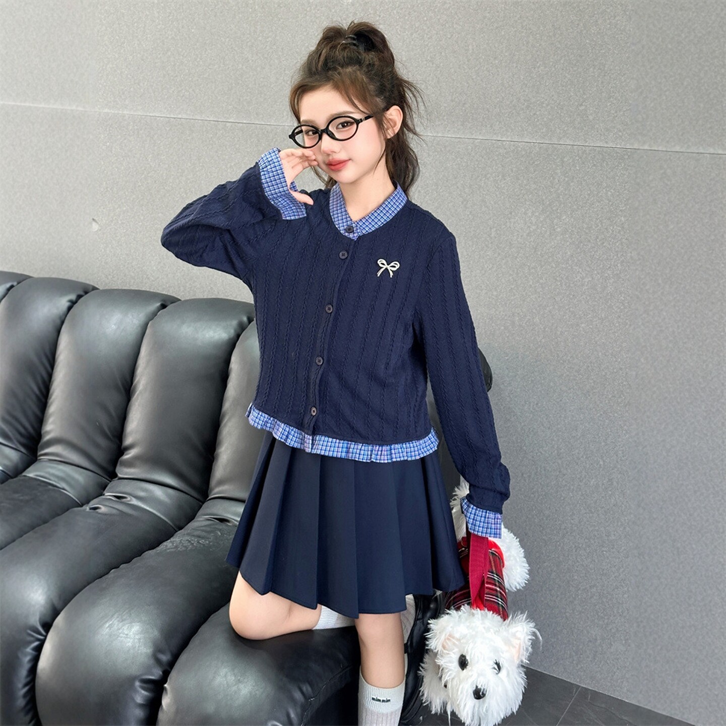 学院风连衣裙女童秋装2025新款儿童jk制服洋气女大童韩系穿搭裙子