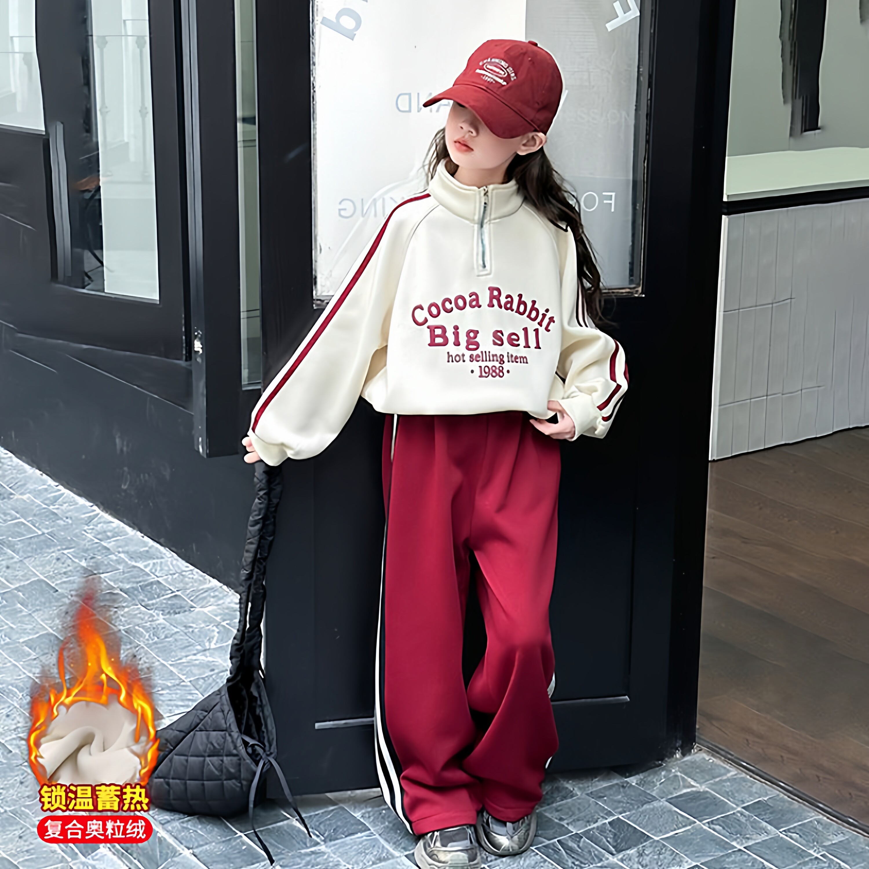 女童春秋休闲卫衣套装2025新款洋气儿童女大童加绒运动两件套